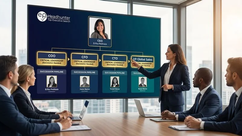 Organisational chart highlighting critical leadership positions requiring active succession planning and talent pipeline development